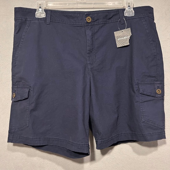 Eddie Bauer Cargo Shorts Adventurer stretch Casual Outdoor Blue womens Size 18 - Picture 1 of 8